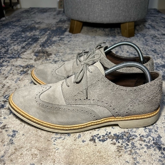 Cole Haan Gray Suede Wingtip Oxford Dress Shoes Size 10.5 - Picture 2 of 12